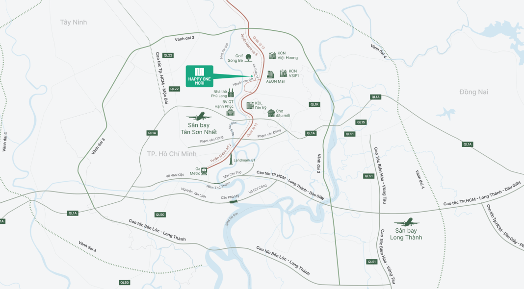 Vị trí Happy One Mori