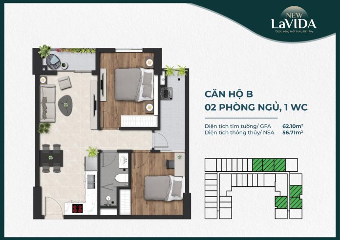 New Lavida 2PN 62m2