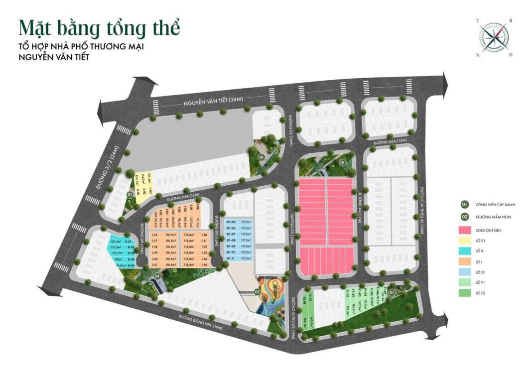 Mặt bằng dự án nhà phố Nguyễn Văn Tiết