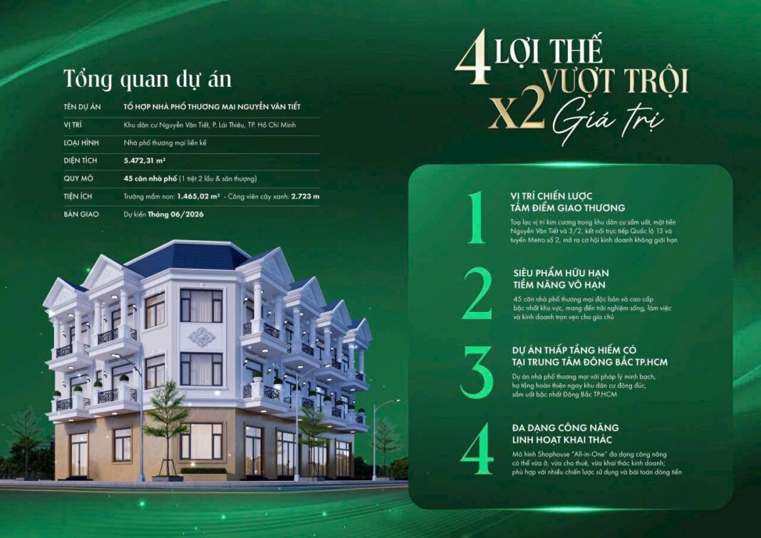 Tổng quan dự án nhà phố Nguyễn Văn Tiết