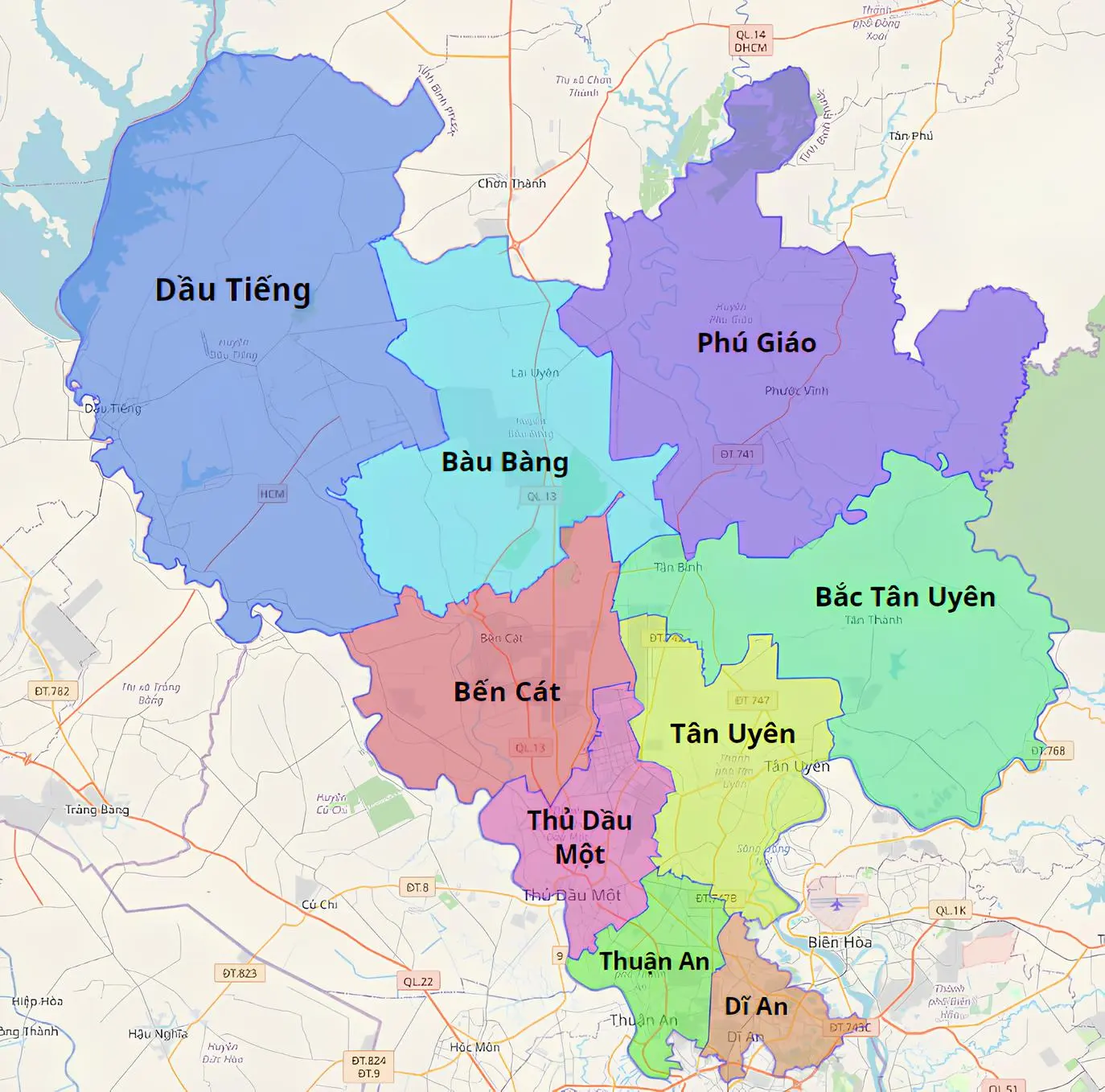 Bản đồ Bình Dương